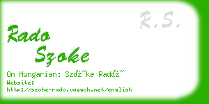 rado szoke business card